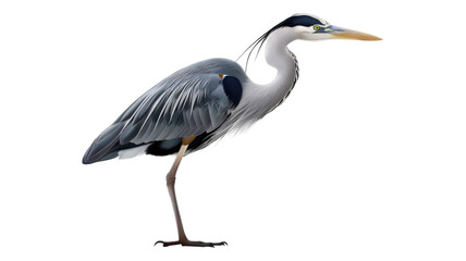 Elegant Heron Bird Isolated on Transparent Background for Various Creative Uses