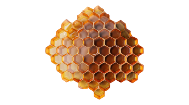 High-Quality 3D Render of Honeycomb Icon for Design Use