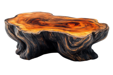 A beautifully crafted wooden table showcasing rich colors and distinctive patterns, perfect for home decor, rustic themes, and artistic designs.