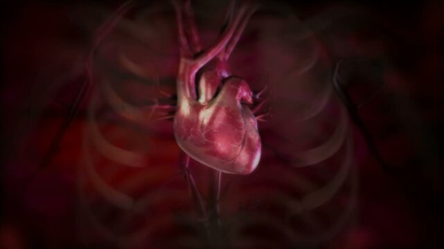 Heart beating fast. Loopable animation with the heartbeat sound. 
