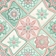 Seamless Pattern Moroccan Splendor: Exquisite Tile Patterns in Stunning , Use for Print & Digital Design Fashion & Textiles., Home Decor Products, Product Branding Design.