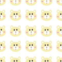 Fototapeta premium A seamless of yellow bear isolate on white background