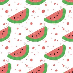 A seamless of watermelon isolate on white background