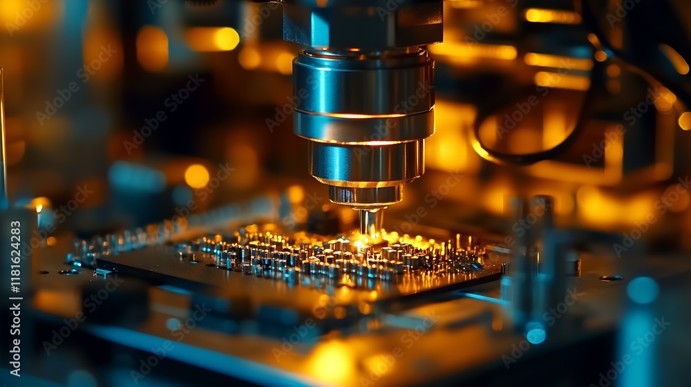Aufkleber Cutting Edge CNC Machine Operating on Microchip Circuitry for Electronics Manufacturing : Generative AI