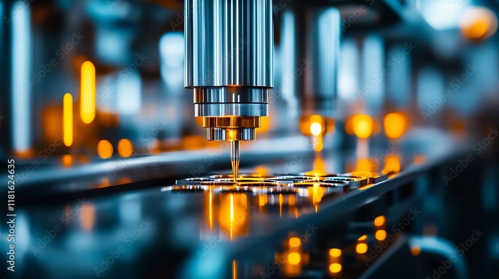 Aufkleber high precision robotic arm operating on assembly line in advanced manufacturing industry : generativ