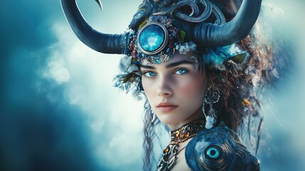 Zodiac Sign Character Illustration of Taurus, Astrological sign personification, Beautiful Taurus girl, Future telling, Horoscope, Alchemy, Spirituality, Occultism 