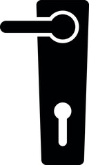 Door handle with keyhole icon vector