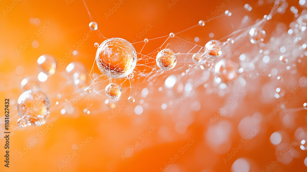 Poster water droplets connect and form a network structure