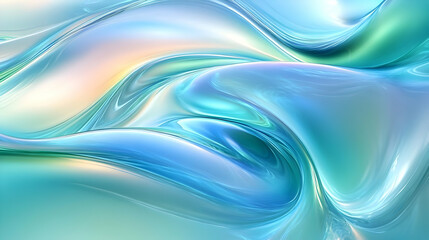 Abstract Blue Green Wave Flows Smoothly and Elegantly