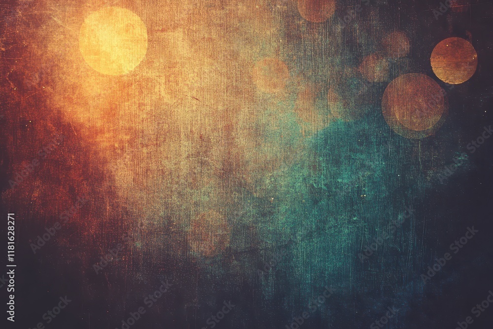 Poster grungy textured background with bokeh lights