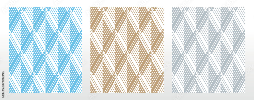 Aufkleber Set of abstract geometric patterns. Seamless vector backgrounds. Colored ornaments Graphic modern patterns Simple lattice graphic design