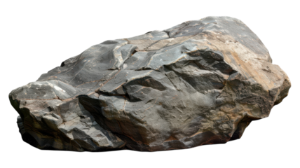 High-Quality Cutout of a Rock Isolated on a Transparent Background for Design Purposes