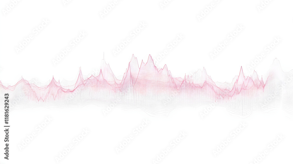 Poster sound wave pattern (easily editable file) on a white background.