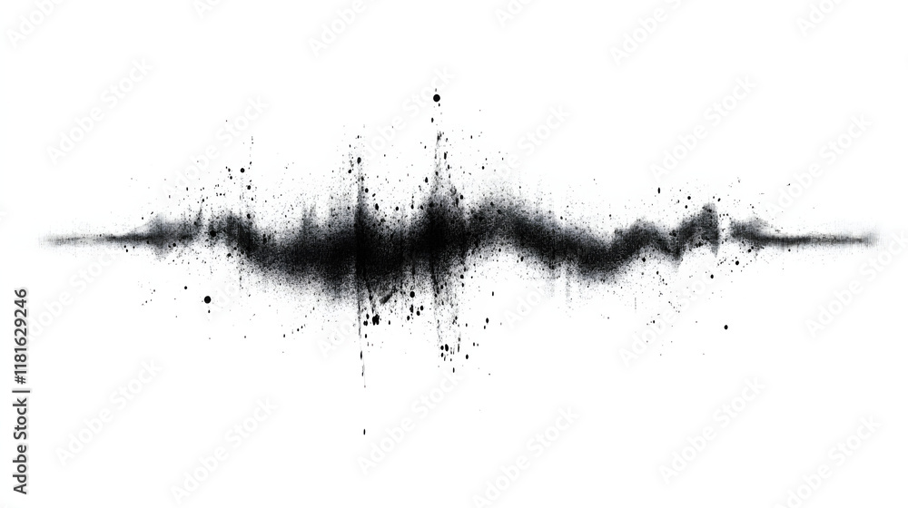 Poster sound wave pattern (easily editable file) on a white background.