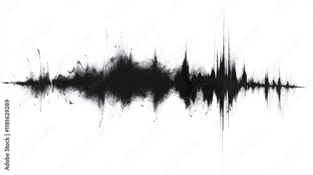 Poster sound wave pattern (easily editable file) on a white background.