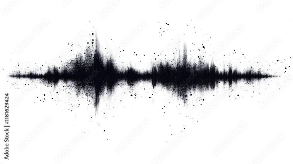 Poster sound wave pattern (easily editable file) on a white background.