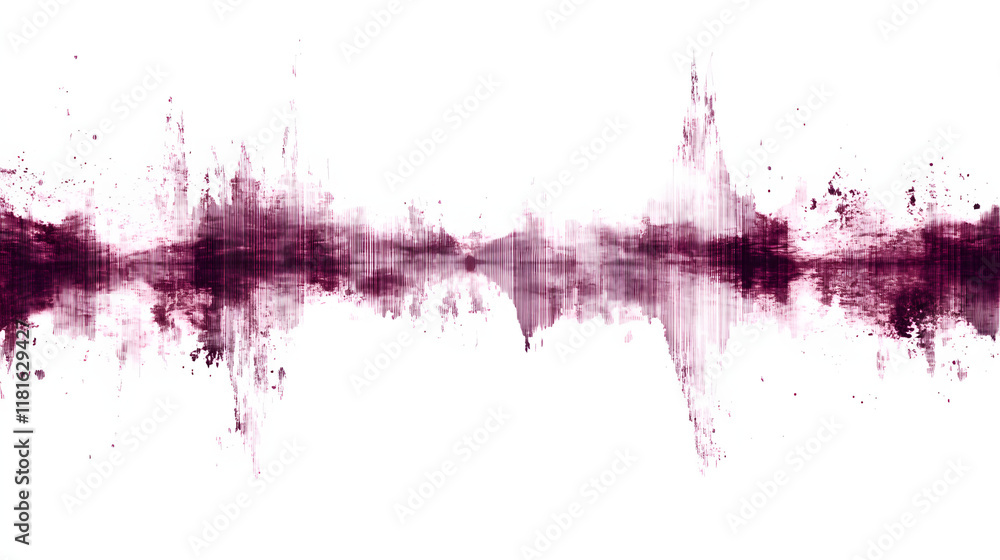 Poster sound wave pattern (easily editable file) on a white background.