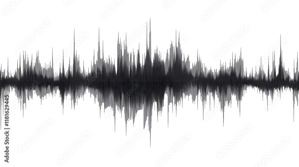 Poster sound wave pattern (easily editable file) on a white background.