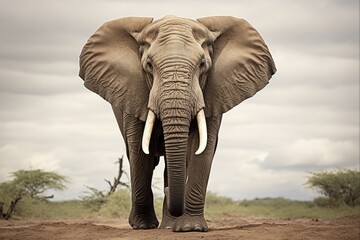 Obraz premium African Elephant: Majestic Wildlife of Africa's Savannah - Loxodonta Africana in South Africa's Safari