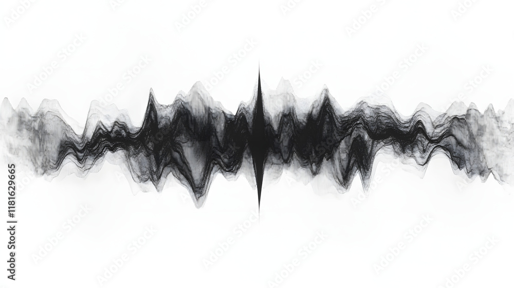Poster sound wave pattern (easily editable file) on a white background.