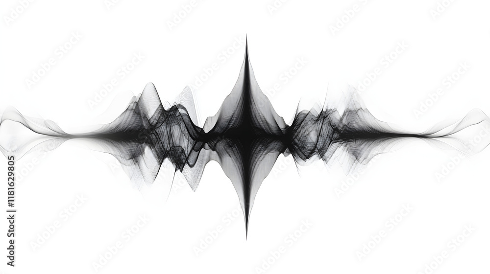 Poster sound wave pattern (easily editable file) on a white background.
