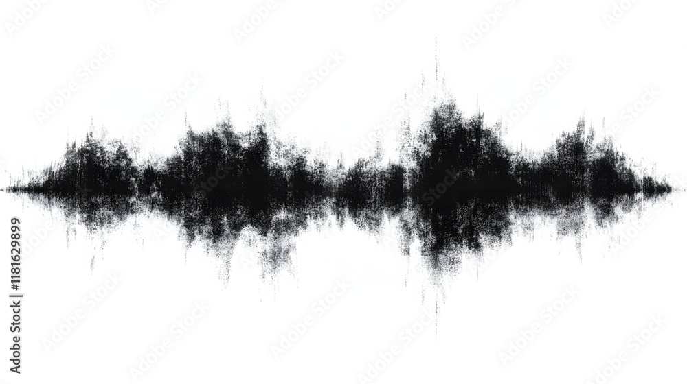 Poster sound wave pattern (easily editable file) on a white background.