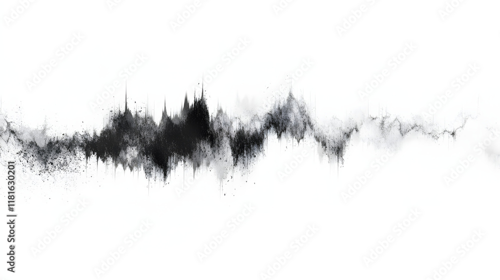 Poster sound wave pattern (easily editable file) on a white background.