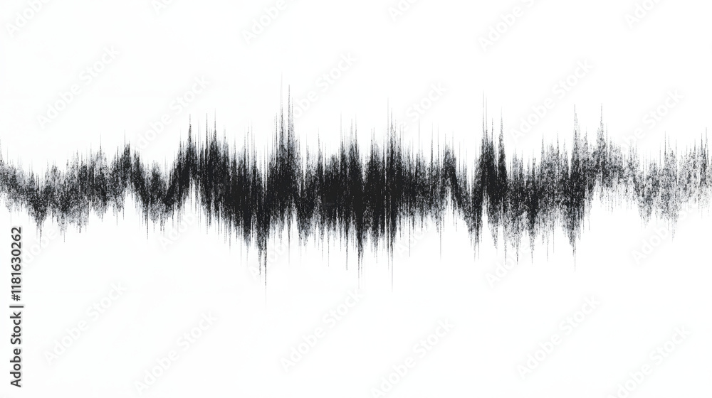 Poster sound wave pattern (easily editable file) on a white background.