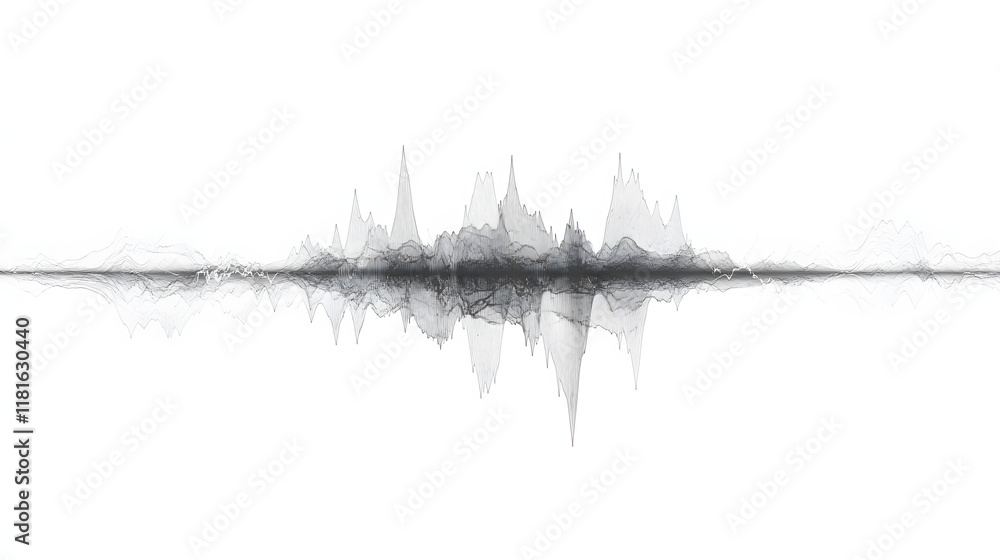 Poster sound wave pattern (easily editable file) on a white background.