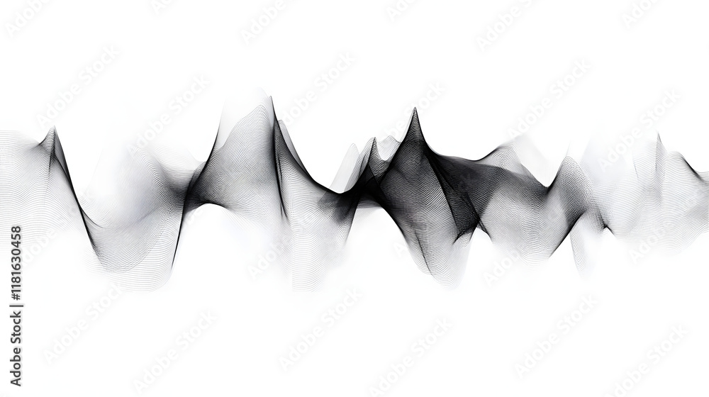 Poster sound wave pattern (easily editable file) on a white background.