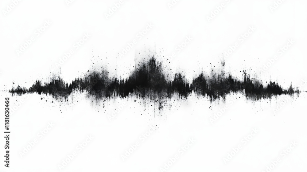 Poster sound wave pattern (easily editable file) on a white background.