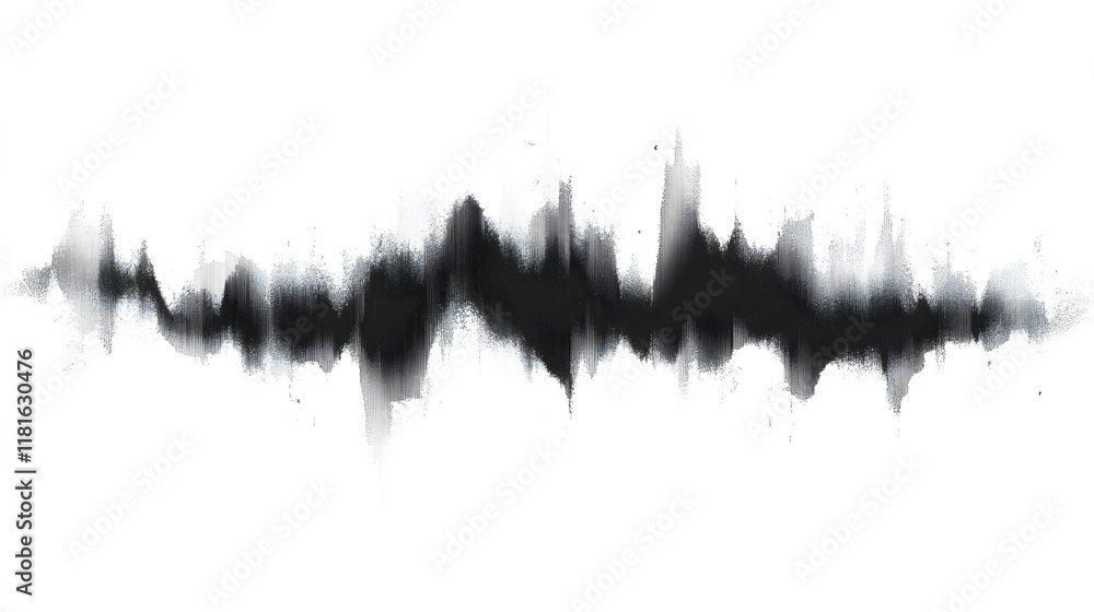 Poster sound wave pattern (easily editable file) on a white background.