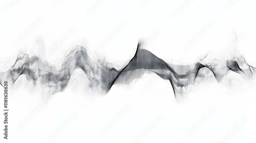 Poster sound wave pattern (easily editable file) on a white background.