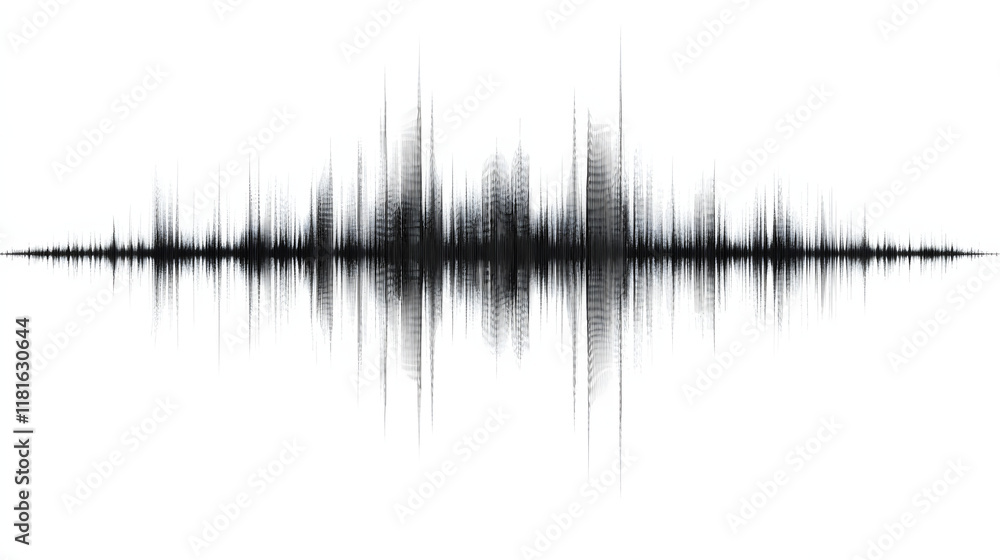 Poster sound wave pattern (easily editable file) on a white background.