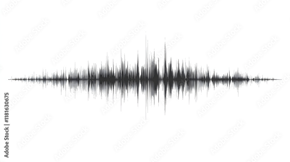 Poster sound wave pattern (easily editable file) on a white background.
