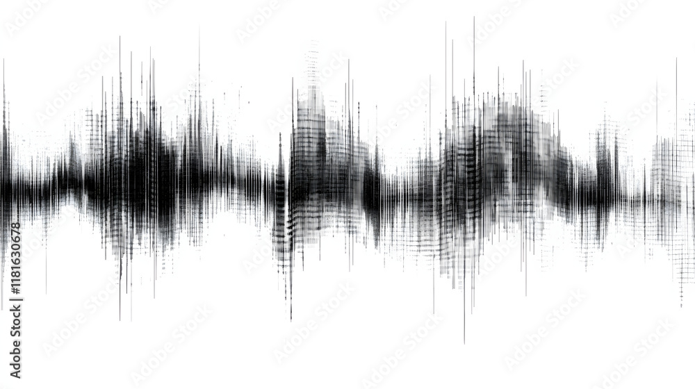 Poster sound wave pattern (easily editable file) on a white background.