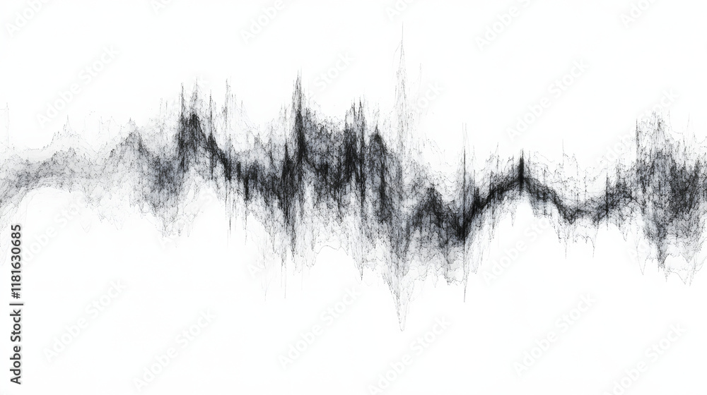 Poster sound wave pattern (easily editable file) on a white background.