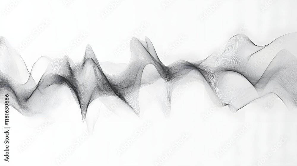 Poster sound wave pattern (easily editable file) on a white background.