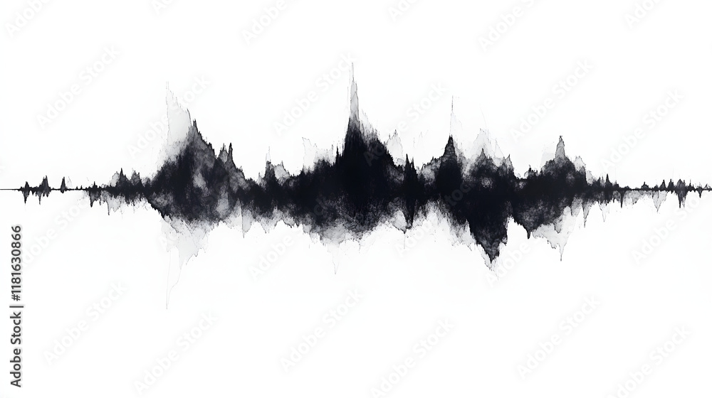Poster sound wave pattern (easily editable file) on a white background.