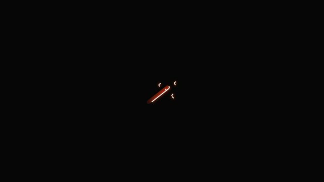 Edit auto icon with orange neon light in bowling effect.Concept for edit and save symbols.Neon icon edit pen symbol color .