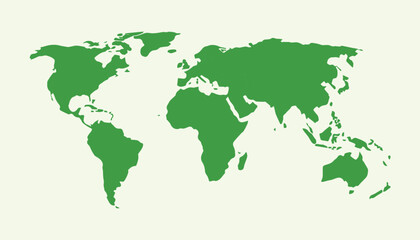 World Map Vector Art Illustration, green world map