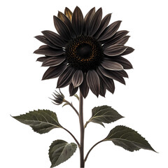 Fototapeta premium A Striking Black and White Close-up of a Sunflower