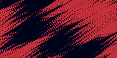 Red halftone dots blue color pattern gradient grunge texture background. Dot pop art comic sport style vector illustration. Eps10