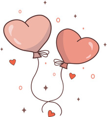 Balloons in the form of hearts.Vector illustration