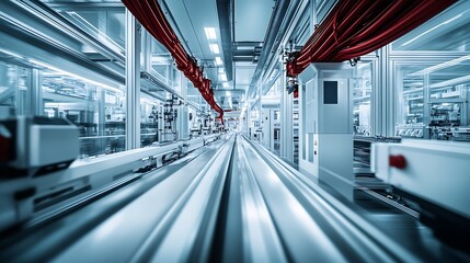 Obraz premium High-Tech Automated Factory Floor Showcasing Future of Manufacturing : Generative AI