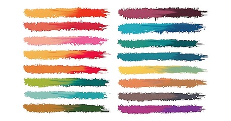 set of watercolor strokes