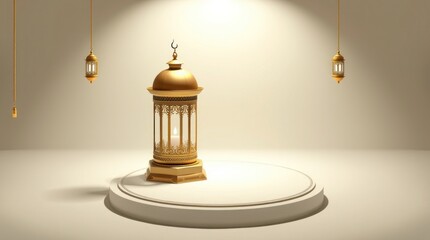 islamic background lantern lamp ramadan kareem modern random podium