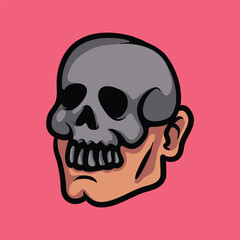 Human wearing skull mask vector illustration