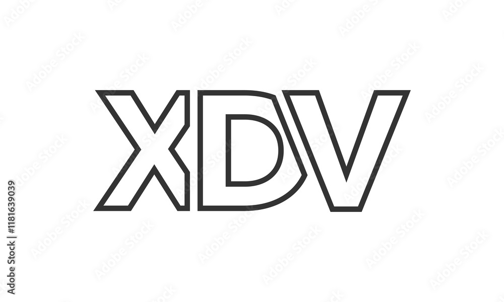 Poster xdv logo design template with strong and modern bold text. initial based vector logotype featuring s