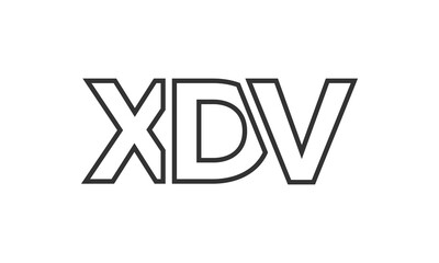 XDV logo design template with strong and modern bold text. Initial based vector logotype featuring simple and minimal typography. Trendy company identity.